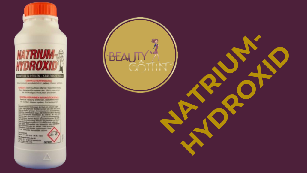 Informatives Foto Text: Natriumhydroxid
Hintergrund Bordeaux
Logo Beautygoettin in Gold unterlegt  Anleitung zur Verwendung von Natriumhydroxid