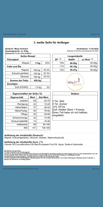 weiße Seife sieden Anfängertauglich